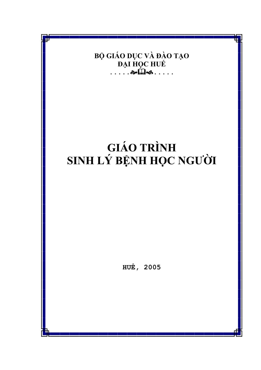 Giáo trình Sinh lý bệnh học người trang 1