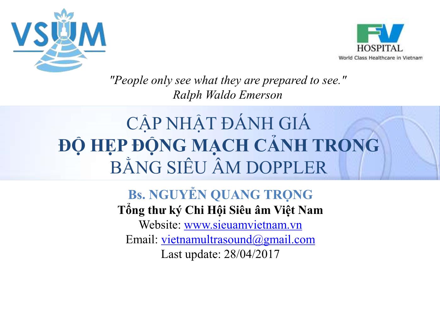 Cập nhật đánh giá độ hẹp động mạch cảnh trong bằng siêu âm Doppler - Nguyễn Quang Trọng trang 1