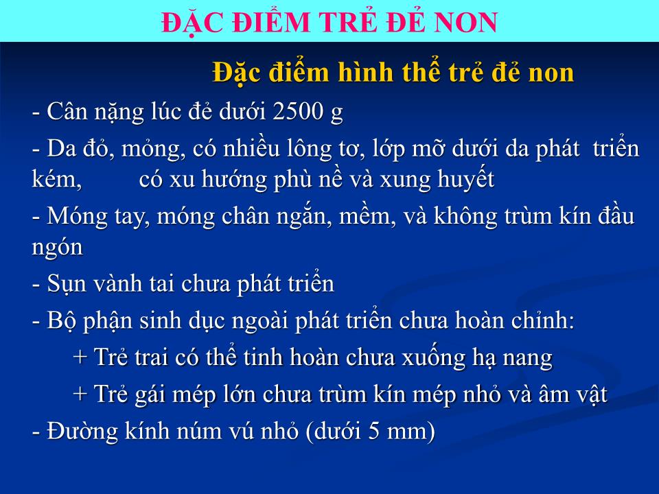 Bài giảng Chăm sóc trẻ đẻ nhẹ cân trang 4