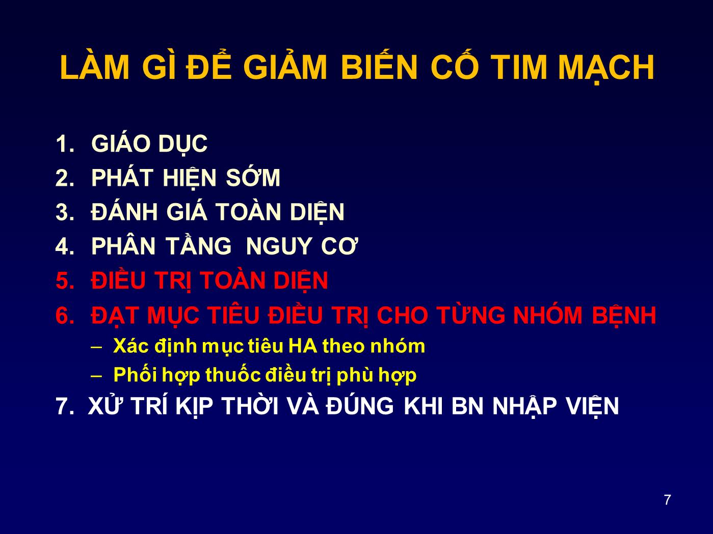 Bài giảng Chiến lược điều trị tăng huyết áp để giảm biến cố tim mạch - Nguyễn Thanh Hiền trang 7