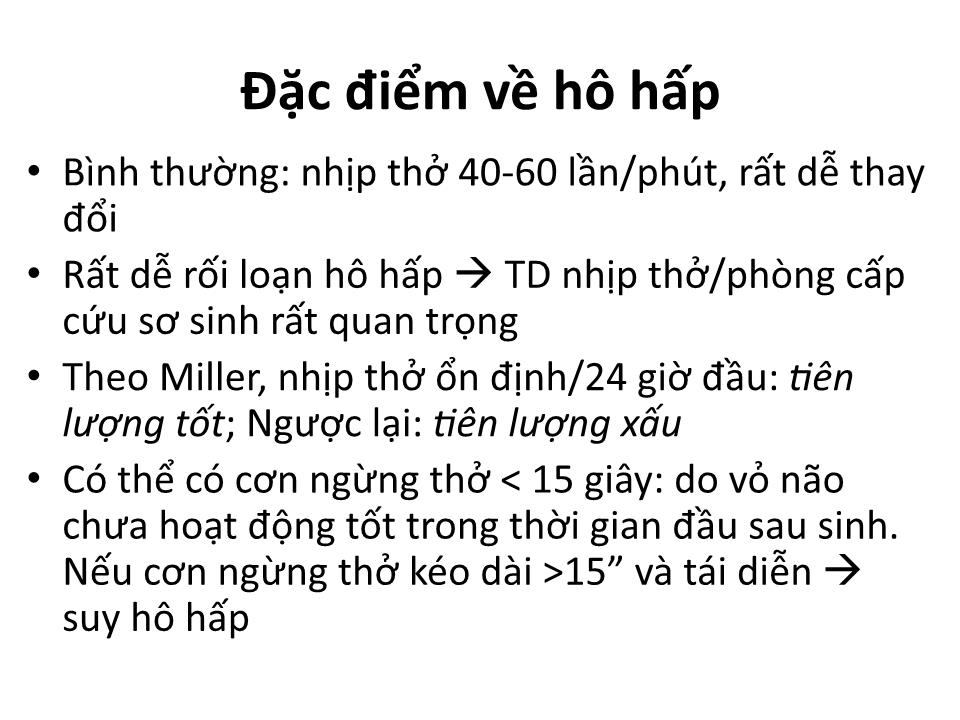 Bài giảng Đặc điểm sinh lý trẻ sơ sinh - Huỳnh Thị Duy Hương trang 10