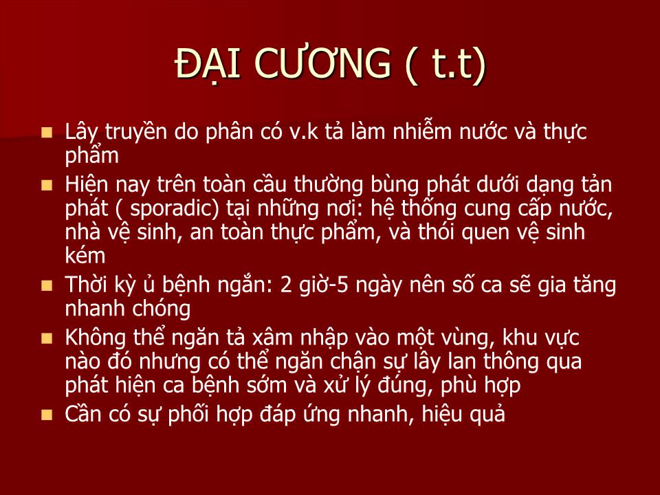 Bài giảng Phòng chống dịch tả - Lê Hoàng Ninh trang 3