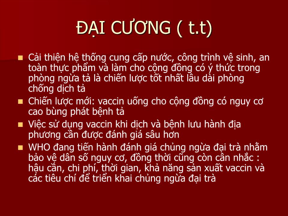 Bài giảng Phòng chống dịch tả - Lê Hoàng Ninh trang 4