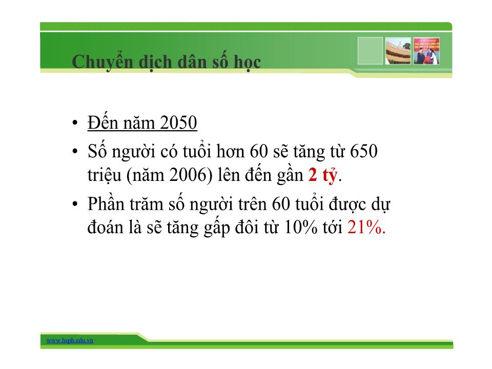 Bài giảng Dinh dưỡng cho người cao tuổi - Trường Đại học Y tế công cộng trang 9