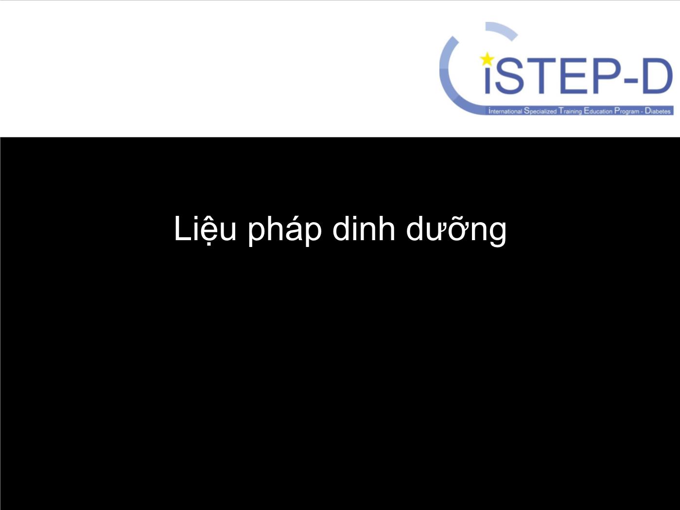 Bài giảng Liệu pháp dinh dưỡng trang 1