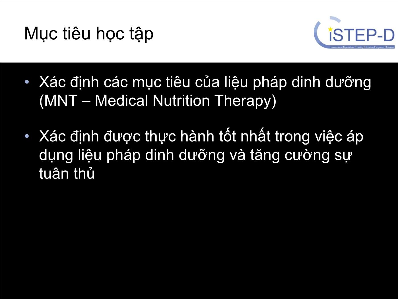 Bài giảng Liệu pháp dinh dưỡng trang 2