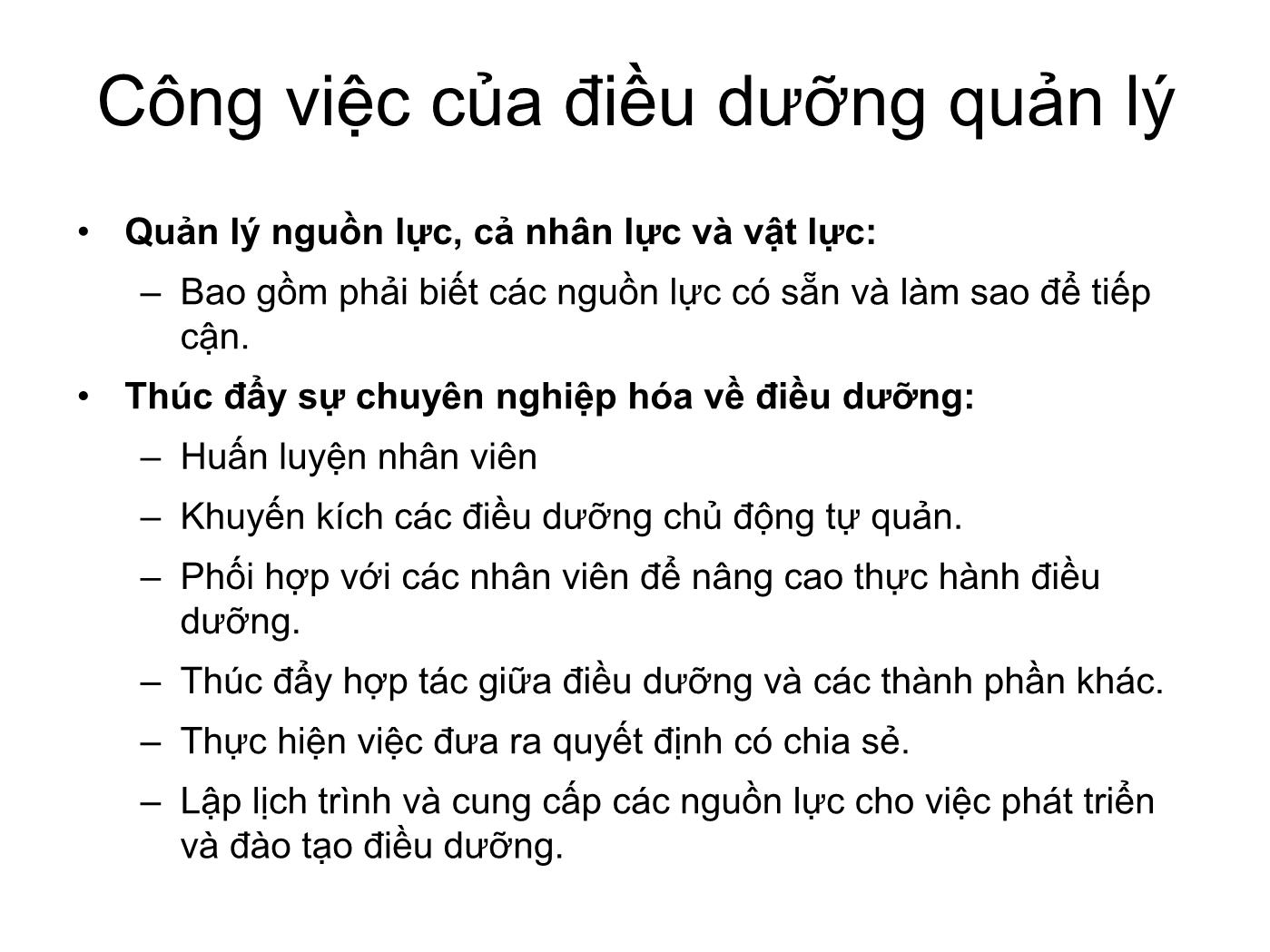 Vai trò của điều dưỡng quản lý tạo nên một môi trường làm việc lành mạnh trang 2