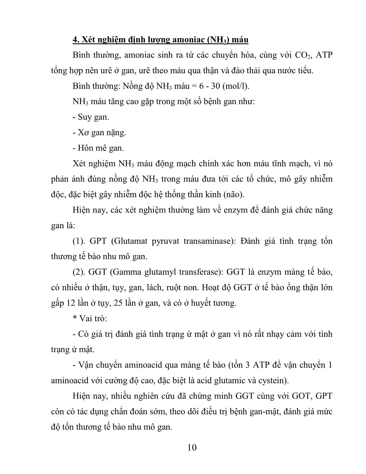 Bài giảng Xét nghiệm sinh hóa: Các xét nghiệm thông thường đánh giá chức năng gan trang 10