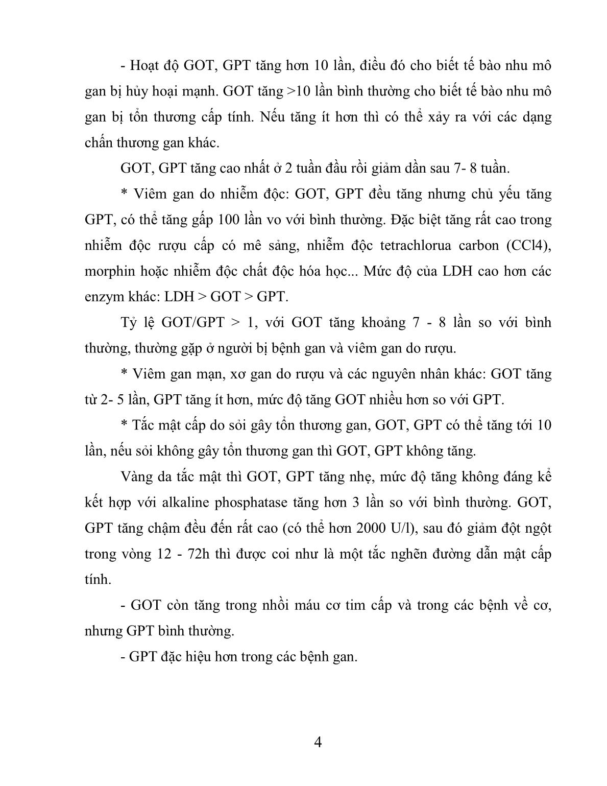 Bài giảng Xét nghiệm sinh hóa: Các xét nghiệm thông thường đánh giá chức năng gan trang 4