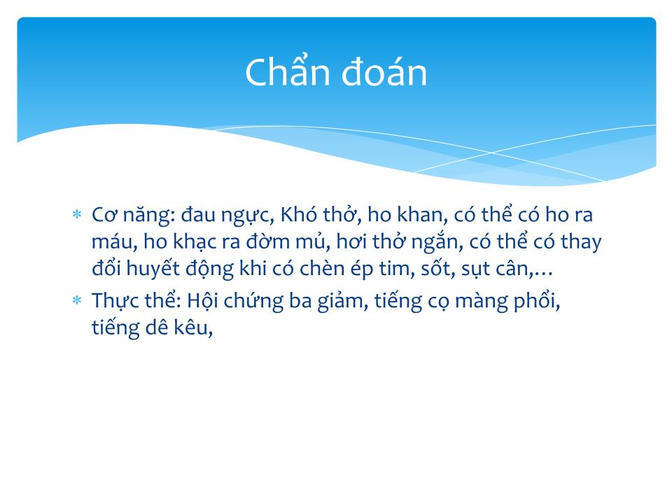 Bài giảng Tràn dịch màng phổi trang 10