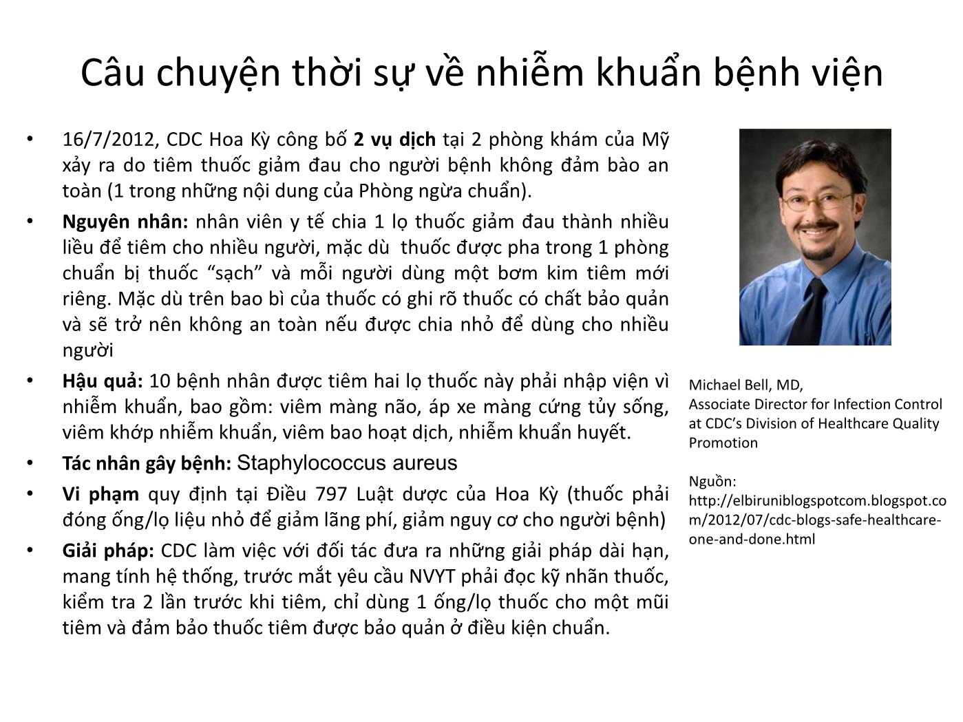 Bài giảng Vai trò của điều dưỡng trong thực hành kiểm soát nhiễm khuẩn - Nguyễn Bích Lưu trang 2