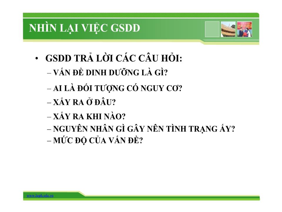 Bài giảng Giám sát dinh dưỡng - Trường Đại học Y tế công cộng trang 10