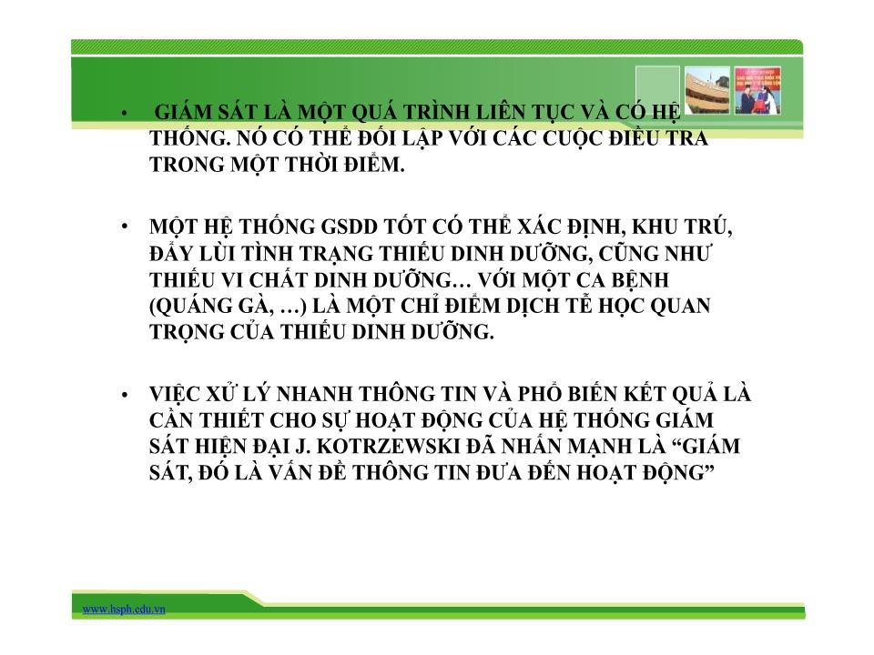 Bài giảng Giám sát dinh dưỡng - Trường Đại học Y tế công cộng trang 6