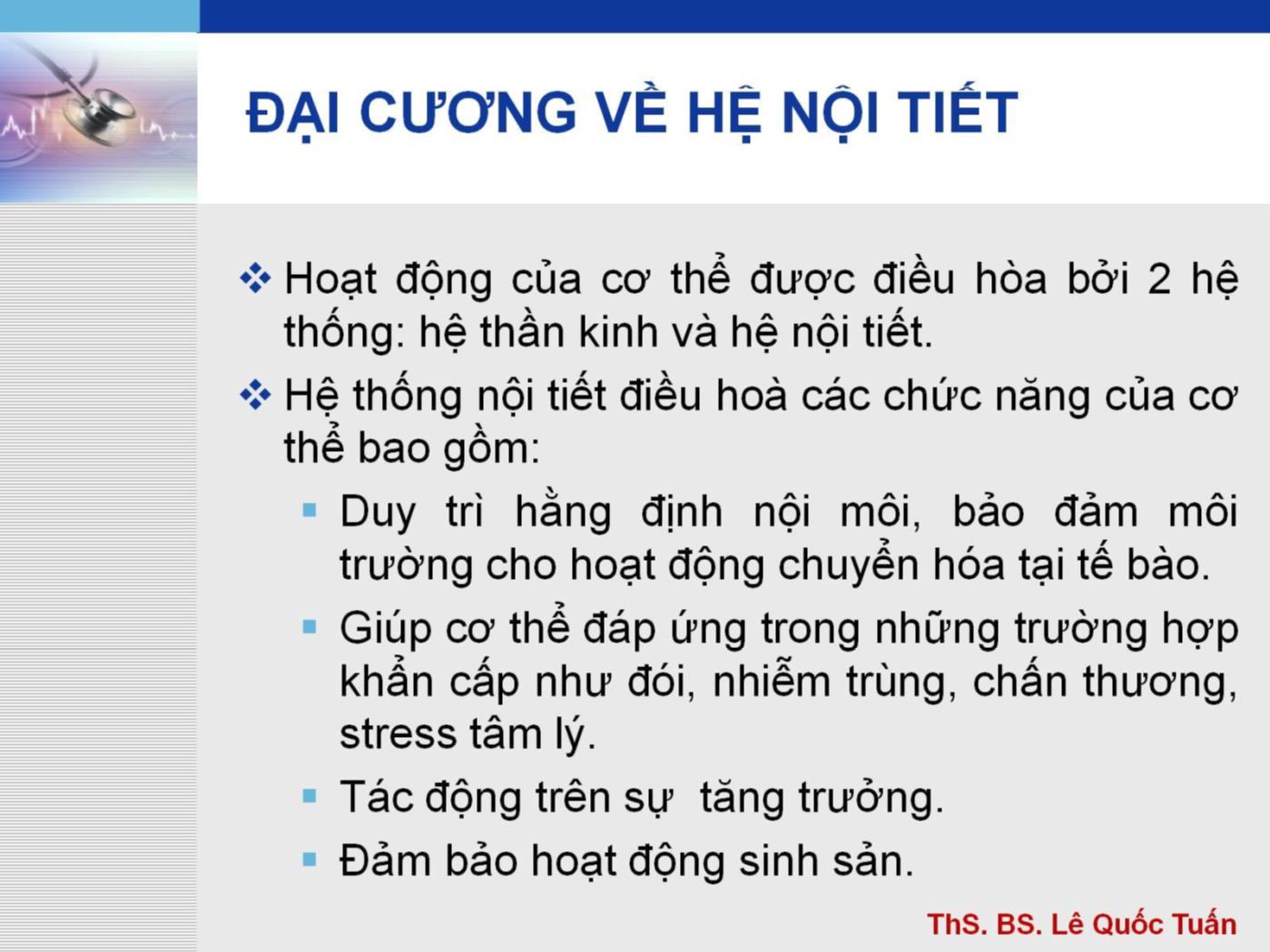 Bài giảng Hệ nội tiết - Lê Quốc Tuấn trang 5