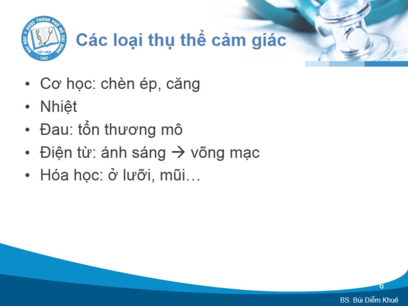 Bài giảng Sinh lý giác quan - Bùi Diễm Khuê trang 6