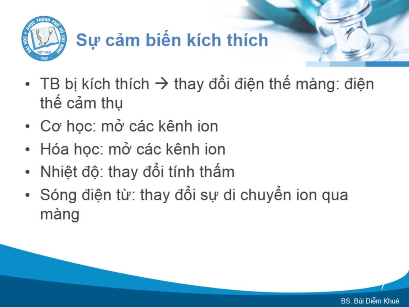 Bài giảng Sinh lý giác quan - Bùi Diễm Khuê trang 7