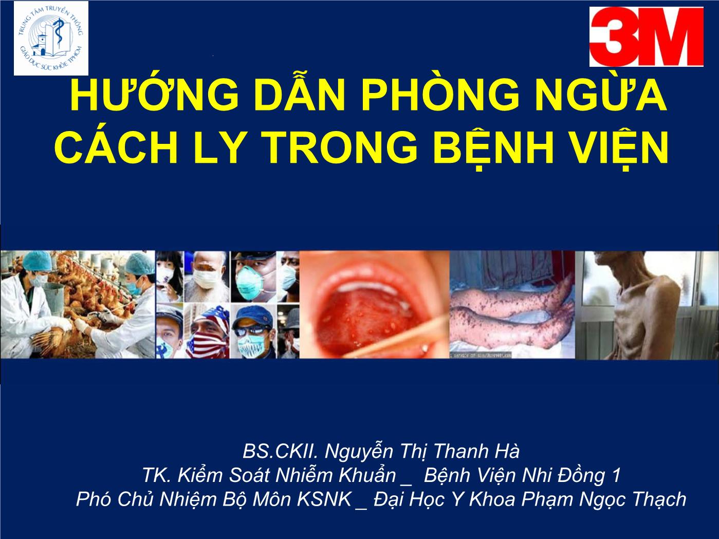 Hướng dẫn phòng ngừa cách ly trong bệnh viện - Nguyễn Thị Thanh Hà trang 1