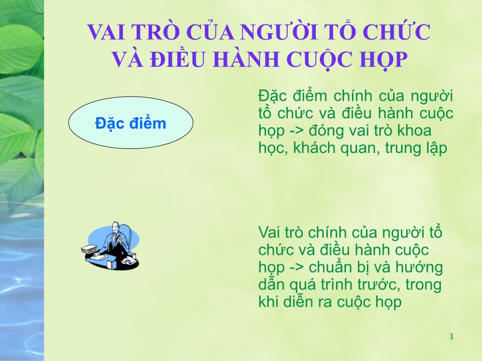 Kỹ năng tổ chức và điều hành các cuộc họp trang 3