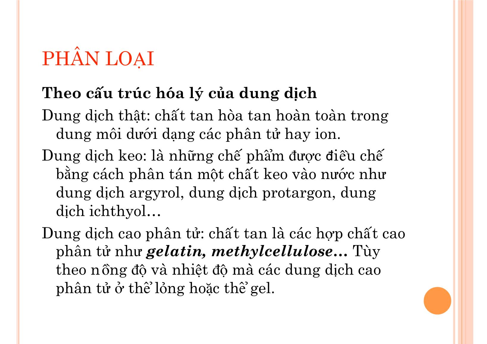 Bài giảng Kỹ thuật bào chế dung dịch thuốc - Trần Văn Thành trang 5