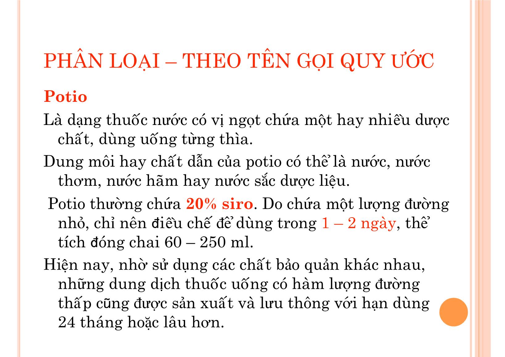 Bài giảng Kỹ thuật bào chế dung dịch thuốc - Trần Văn Thành trang 6