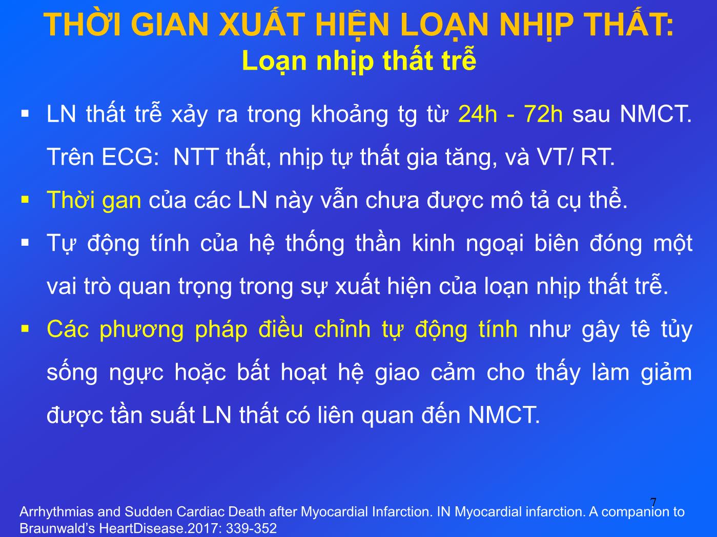 Hội chứng mạch vành cấp với ST chênh lên: Điều trị biến chứng rối loạn nhịp thất - Nguyễn Thanh Hiền trang 7