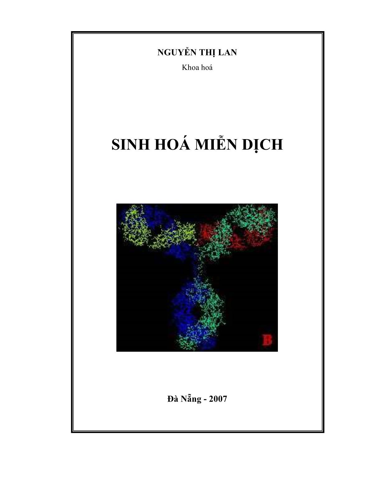 Giáo trình Sinh hoá miễn dịch - Nguyễn Thị Lan trang 1