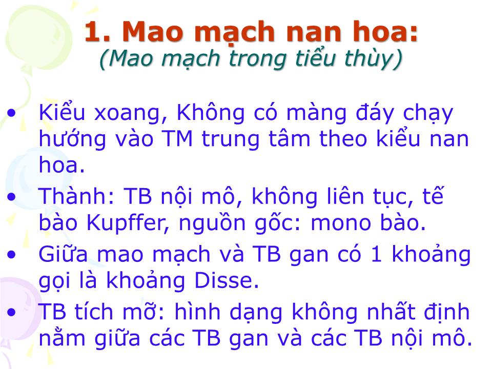 Bài giảng Mô học gan - Trần Kim Thương trang 8