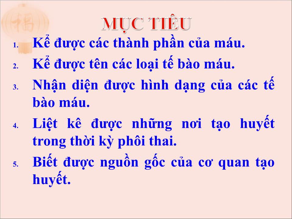 Bài giảng Mô máu và bạch huyết - Trần Kim Thương trang 2