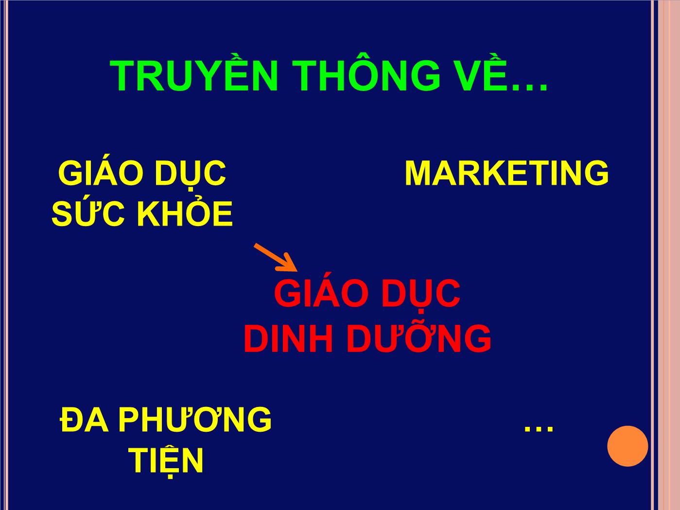 Bài giảng Truyền thông giáo dục dinh dưỡng - Đoàn Thị Ánh Tuyết trang 4