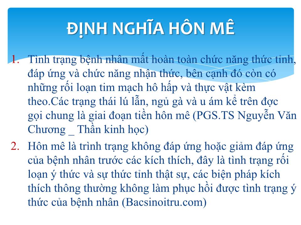 Đề tài Tiếp cận và xử trí BN hôn mê - Nguyễn Sỹ Tùng trang 5