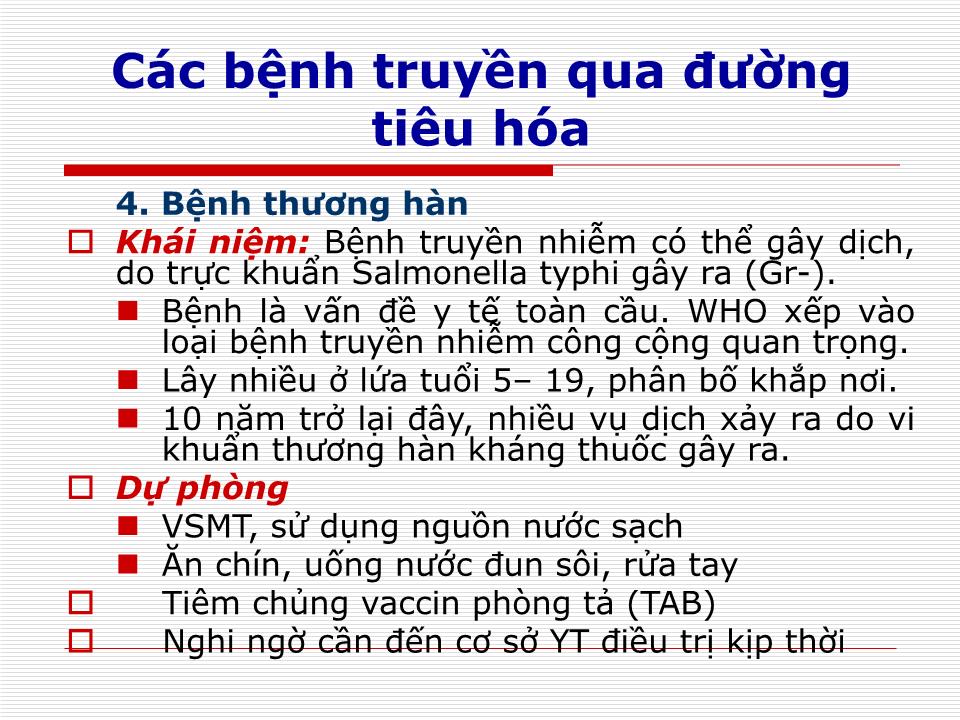 Bài giảng Phòng chống các bệnh dịch trong trường học trang 10