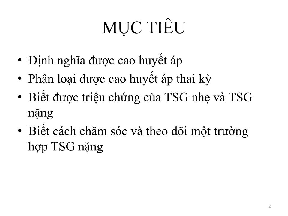 Bài giảng Rối loạn cao huyết áp trong thai kỳ - Võ Thị Thu Thủy trang 2