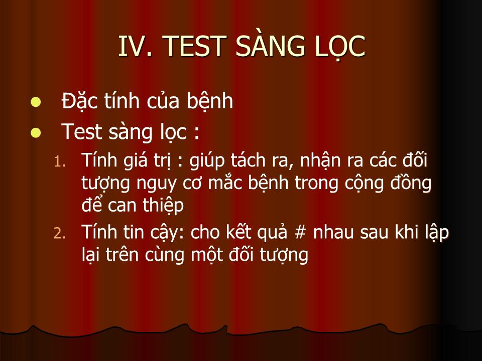 Bài giảng Sự sàng lọc bệnh - Lê Hoàng Ninh trang 7