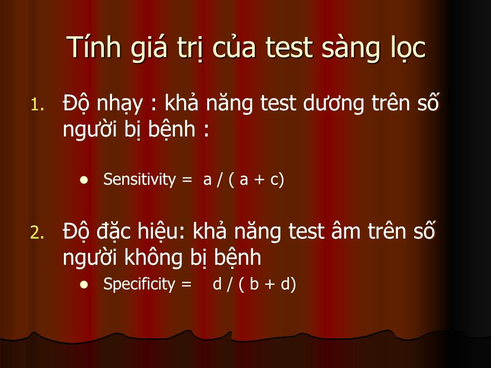 Bài giảng Sự sàng lọc bệnh - Lê Hoàng Ninh trang 8