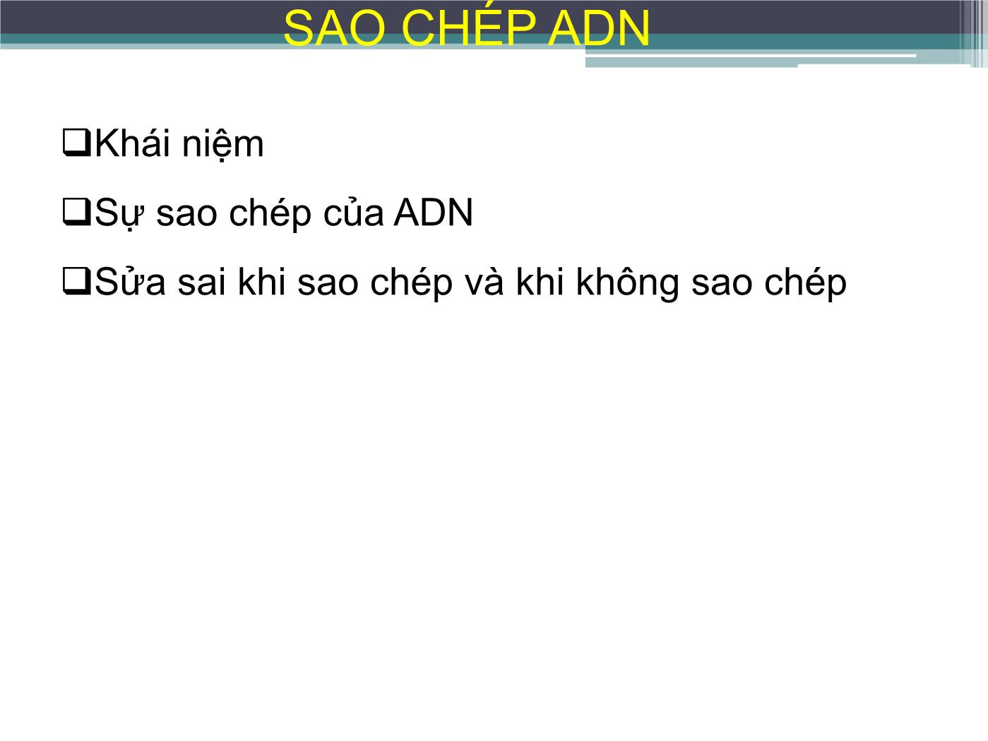 Bài giảng Sự sao chép ADN - Nguyễn Thanh Tố Nhi trang 2