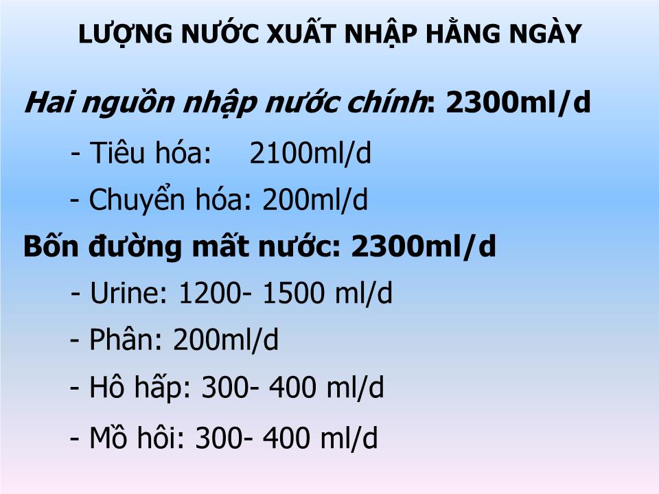 Bài giảng Sinh lý dịch cơ thể trang 3