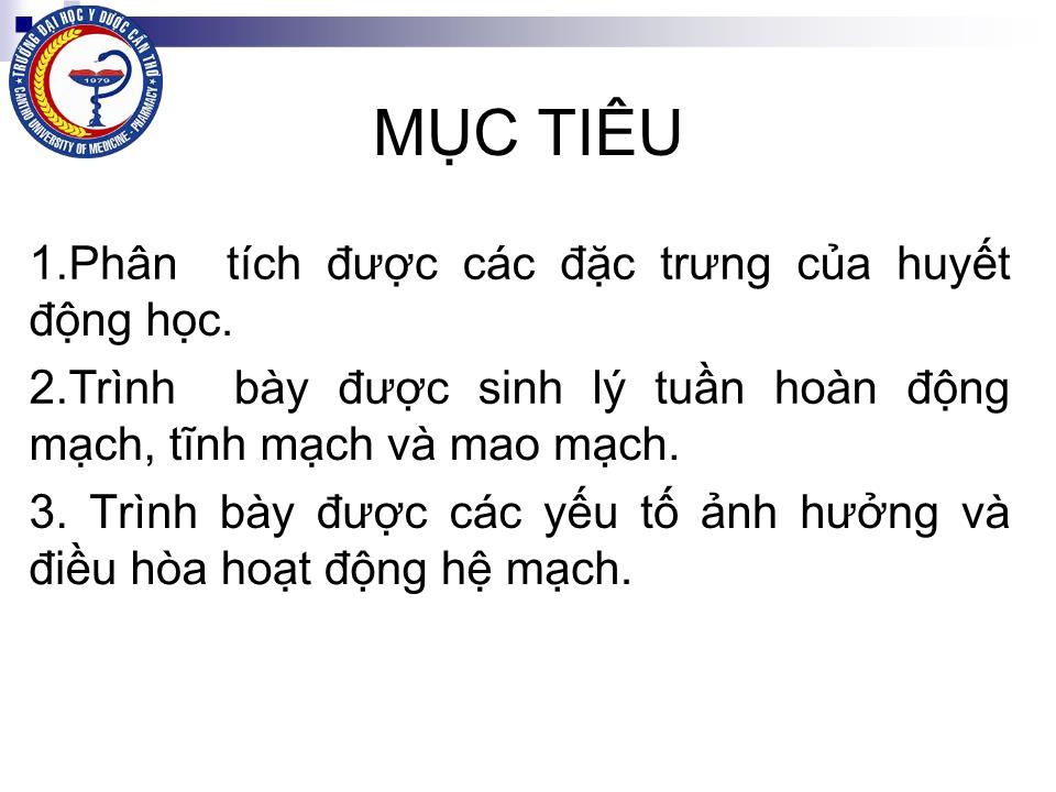 Bài giảng Sinh lý hệ mạch - Nguyễn Hồng Hà trang 2