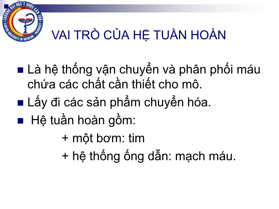 Bài giảng Sinh lý hệ mạch - Nguyễn Hồng Hà trang 3