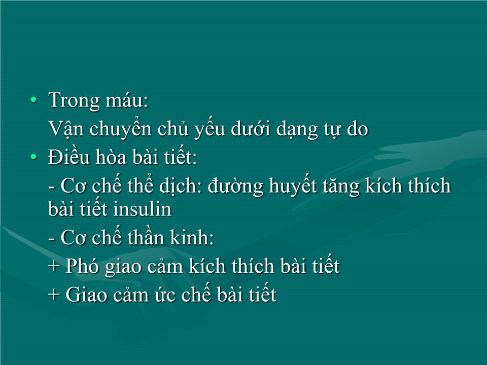 Bài giảng Sinh lý tuyến tụy nội tiết - Nguyễn Trung Kiên trang 9