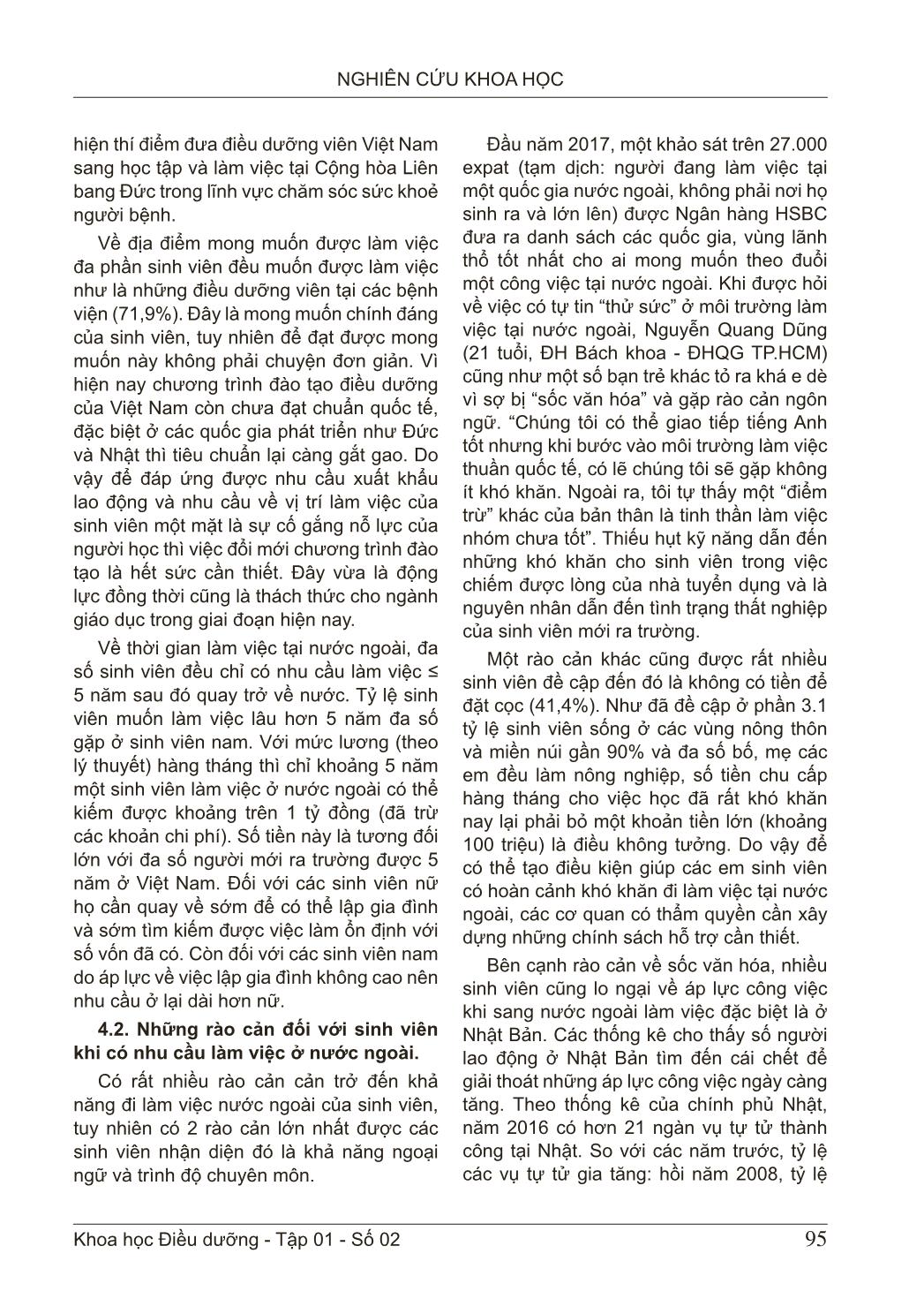 Khảo sát nhu cầu làm việc ở nước ngoài của sinh viên Đại học Điều dưỡng Nam Định trang 6