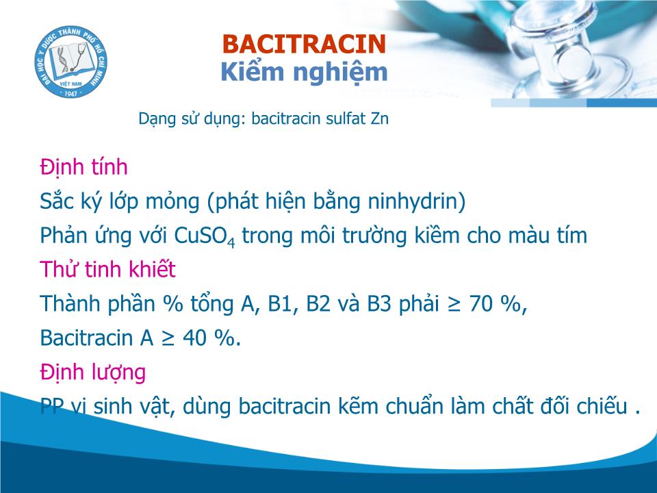 Bài giảng Kháng sinh cấu trúc Peptid - Trần Thành Đạo trang 7