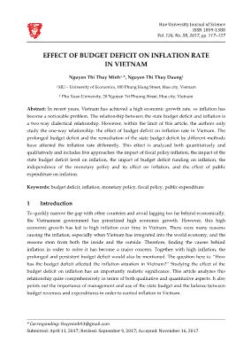 Effect of budget deficit on inflation rate in Vietnam