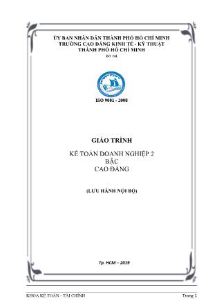 Giáo trình Kế toán doanh nghiệp 2