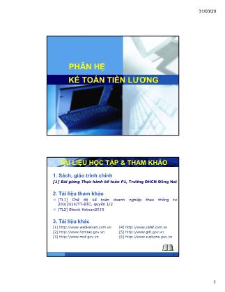 Kế toán, kiểm toán - Phân hệ kế toán tiền lương