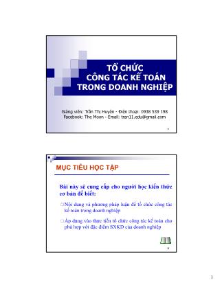 Kế toán, kiểm toán - Tổ chức công tác kế toán trong doanh nghiệp