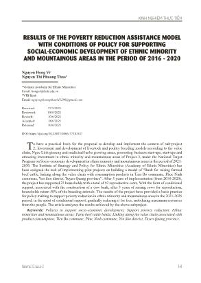 Kết quả mô hình hỗ trợ giảm nghèo gắn với điều kiện chính sách hỗ trợ phát triển kinh tế - xã hội của vùng dân tộc thiểu số và miền núi giai đoạn 2016-2020