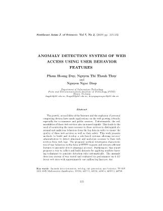 Anomaly detection system of web access using user behavior features