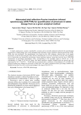 Attenuated total reflection-Fourier transform infrared spectroscopy (ATR-FTIR) for quantification of piroxicam in tablet dosage from as a green analytical method