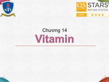 Bài giảng Hóa sinh - Chương 14: Vitamin