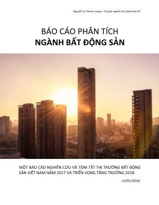 Báo cáo phân tích ngành bất động sản - Nguyễn Lý Thanh Lương